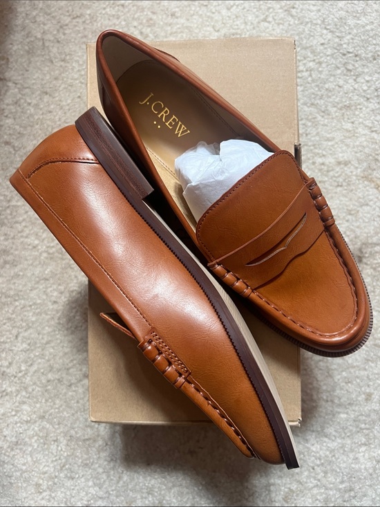 J. Crew Shoes - J. Crew Women’s Leather Penny Loafers in Cognac